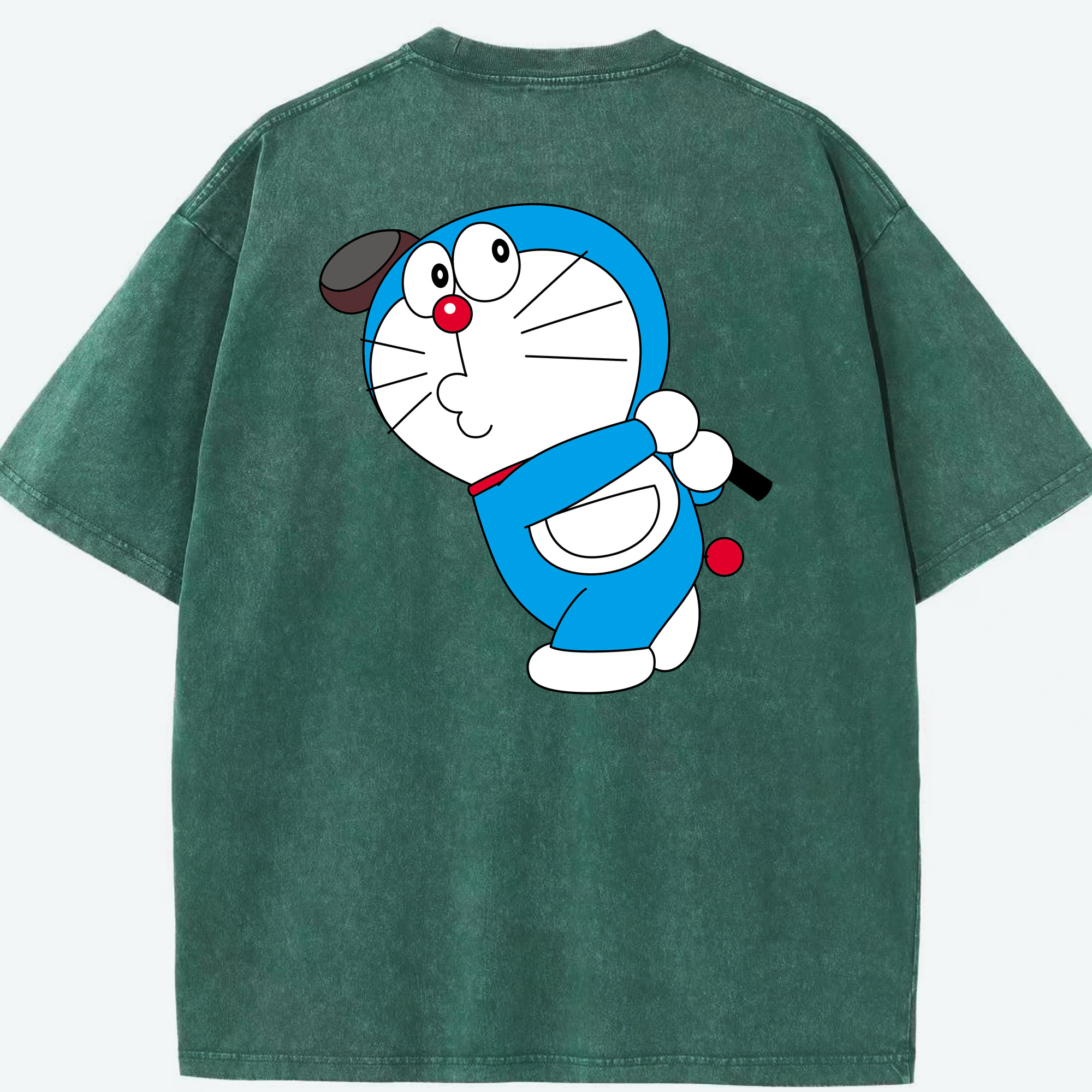 （画像用） ドラえもん Doraemon 綿100% ヴィンテージ風 半袖Tシャツ（背面プリント）